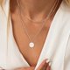 thumbnail image 4 of Collar de luna para mujer Moneda martillada Círculo de karma completo Nueva fase de luna creciente Colgante Cadena delicada Minimalista Joyería bohemia simple Regalo de la madre MFZFUKR HMHZ847-8, 4 of 4