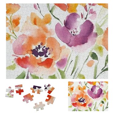 SHERONV Flowers Wooden Jigsaw Puzzle for Adults and Kids, Eco-Friendly DIY Puzzle Gift for Family Friends, Premium Wood Craft with Calming Challenge 500 PCS
