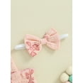 thumbnail image 6 of FEORJGP Infant Baby Girls Summer Romper 3M 6M 12M 18M Newborn Pink Sleeveless Camisole Jumpsuit Floral Romper Bodysuit with Headband Toddler Cute Sweet Casual Comfy Clothes, 6 of 8