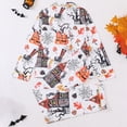 thumbnail image 5 of Womens Halloween Pajamas European Halloween Sleepwear Long Sleeve Top with Pants Cozy Nightwear Womens Pjs Sets White M, 5 of 9