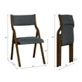 thumbnail image 6 of Kamsly Upholstered Folding Chairs Set of 2, Kitchen Dining-chair w/Solid Wood Frame, Portable Activity Neeting Chair,No Assembly Needed, Easy Carry and Storage,Walnut+Grey2, 6 of 8