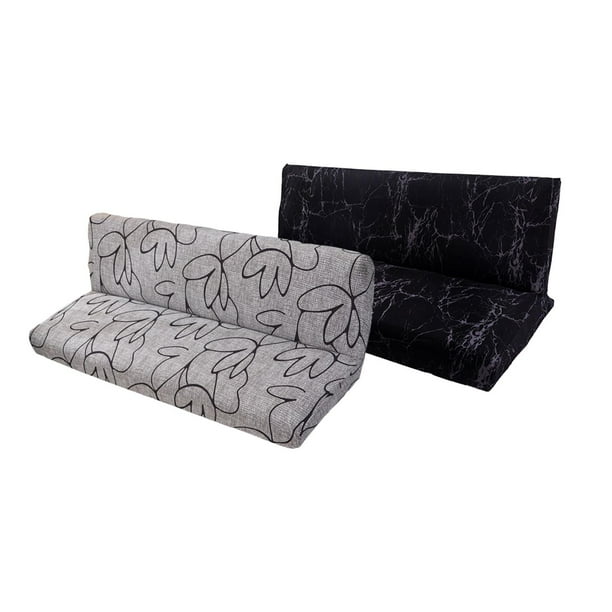 2× Funda de sofá cama sin brazos elástica elástica para Funda de futón plegable