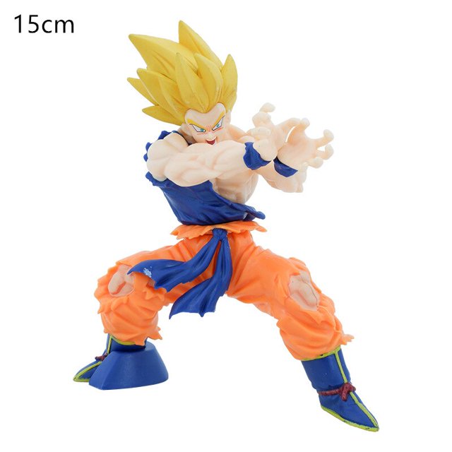 Nuevo Anime Dragon Ball Super Saiyan Vegeta Majin Buu muñecas blanco negro pelo de pie Goku Budokai forma de lucha muñecas6-11 zhangmengya unisex