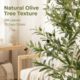 thumbnail image 3 of pansass Artificial Olive Tree, 6FT Fake Plants Indoor, Faux Tall Olive Tree with 936 Leaves & 52 Lifelike Fruits for Home Office Outdoor Room Decor, 3 of 11