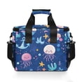 thumbnail image 7 of FORMRS Insulated Cooler Bag 24 Cans Capacity Soft Leakproof Lunch Box with Side Pockets, Light Pink Jellyfish, 7 of 7