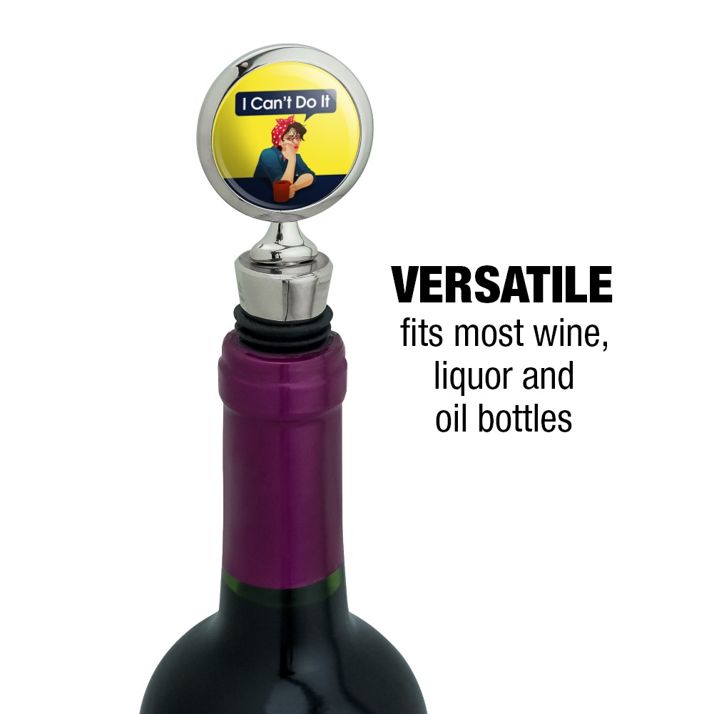 I Can't Do It Rosie The Riveter Vintage Retro Defeatist Wine Bottle Stopper - image 4 of 8