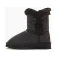 thumbnail image 3 of Weestep Wood Button Warm Shearling Winter Lightweight Snow Boots(13 Little Kid, Glitter Black), 3 of 7