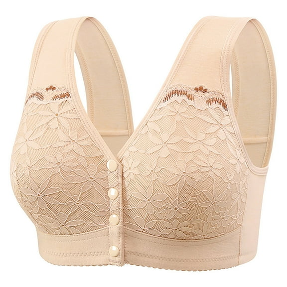 Lenpel Women's Front Closure Bras Lace Wireless Full Coverage High Support Plus Size Bralettes Comfort Everyday Bras