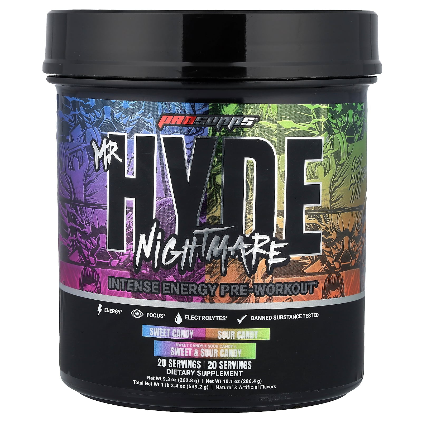 ProSupps Mr. Hyde Nightmare, Intense Energy Pre-Workout, Sweet & Sour Candy, 1 lb 3.4 oz ( 549.2 g)