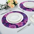 thumbnail image 4 of 15.4" Round Placemat Set of 1 Polyester Fabric Place Mats Non-Slip Dining Kitchen Table Mats for Kitchen Party Decor Lavender Bohemian Pattern, 4 of 5