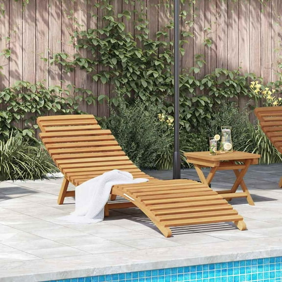 vidaXL Sun Lounger Brown 184 x 55 x 59 cm Solid Teak Wood