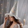 thumbnail image 3 of IAJDKMEK Tall Pointed Witch Hat for Women – Halloween Costumes Party High Top Wizard Hat Costume Accessory Cosplay, 3 of 5