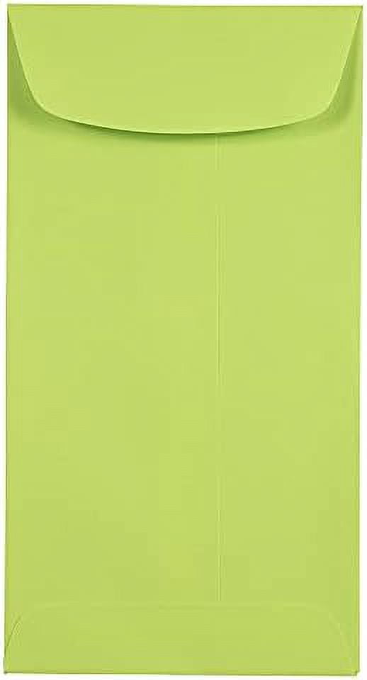 7 coin business colored envelopes 3 1/2 x 6 1/2 ultra lime green