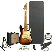 Sawtooth ES Series Electric Guitar with 25W Sawtooth Amp and ChromaCast Accessories, Sunburst with Vintage White Pickguard (Box 2 of 2)