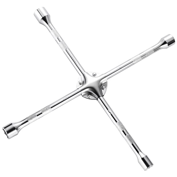 Llave de tubo de cruz, llave para neumáticos de mango largo, mango antideslizante, accesorios resistentes Reforzado