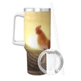 thumbnail image 2 of Fotbe Country Farm Morning Rooster Pattern 40oz Ice Bully With Handle And Straw Stainless Steel Vacuum Insulated Cup And 2 In 1 Straw Lid, 2 of 8
