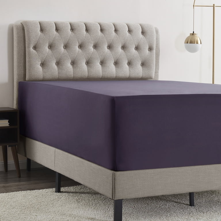 Empyrean Bedding Twin-XL Extra Deep Fitted Sheet, Purple photo 6