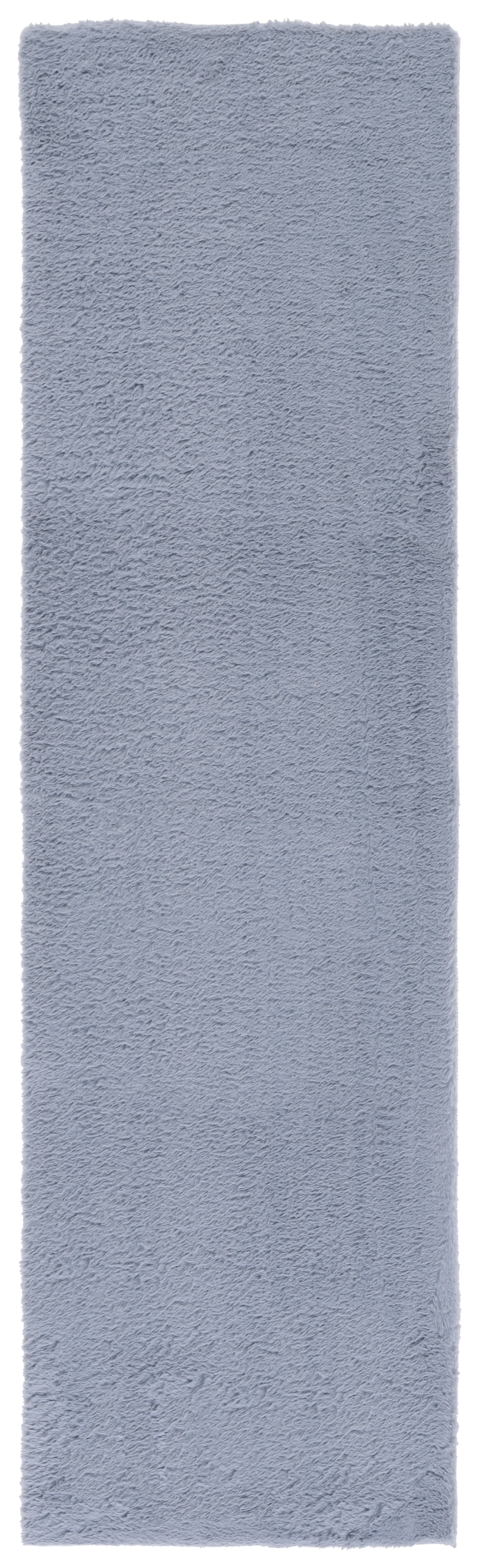 Safavieh Faux Rabbit Fur David Solid Machine Washable Slip Resistant Runner Rug, Light Gray, 2'3" x 8'
