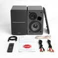 thumbnail image 4 of Edifier R1280DBs Active Bluetooth Bookshelf Speakers - Optical Input - 2.0 Wireless Studio Monitor Speaker - 42W RMS with Subwoofer Line Out - Black, 4 of 7