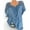 Blue, variant on Lace Stitching Women Casual Plus Size Loose Blouse Tops