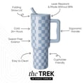 thumbnail image 2 of Simple Modern 40 fl oz Insulated Stainless Steel Trek Tumbler with Folding Straw Lid|Mystifying Blue Checkmate, 2 of 5