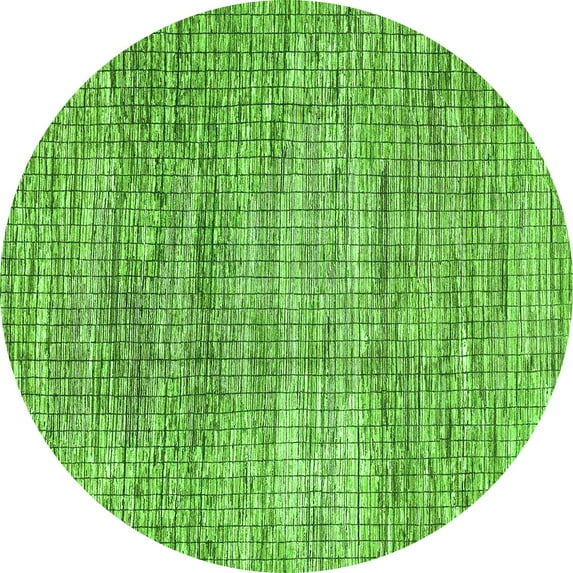 Ahgly Company Indoor Round Abstract Green Modern Area Rugs, 5' Round