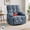 Blue, variant on JULY'S SONG Oversized 360° Swivel Rocker Recliner Chair, Massage Heat Manual Glider Recliner with USB Port Cup Holders for Living Room Nursery, Chenille Green