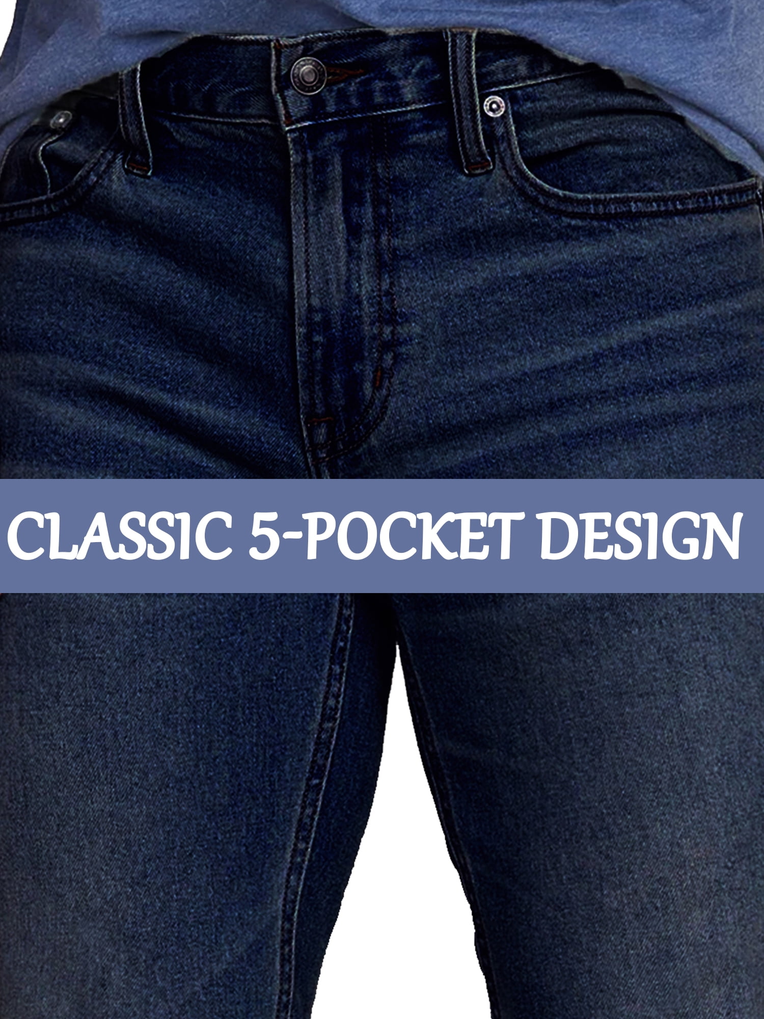 Men's Flex Stretch Slim Straight Jeans with 5 Pocket (Sizes Men's Flex Stretch Slim Straight Jeans with 5 Pocket (Sizes