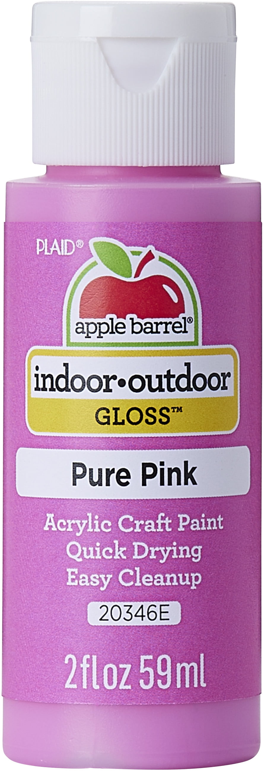 Apple Barrel Acrylic Craft Paint, Gloss Finish, Pure Pink, 2 fl oz