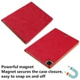 thumbnail image 6 of iPad Air 4th Gen Case 10.9", iPad Pro 11 Case 2020/2018, Allytech PU Leather Slim Shell Folio Flip Butterfly Flower Embossed Shockproo Auto Sleep Wake Stand Case Cover for Apple iPad Air 4, Red, 6 of 6