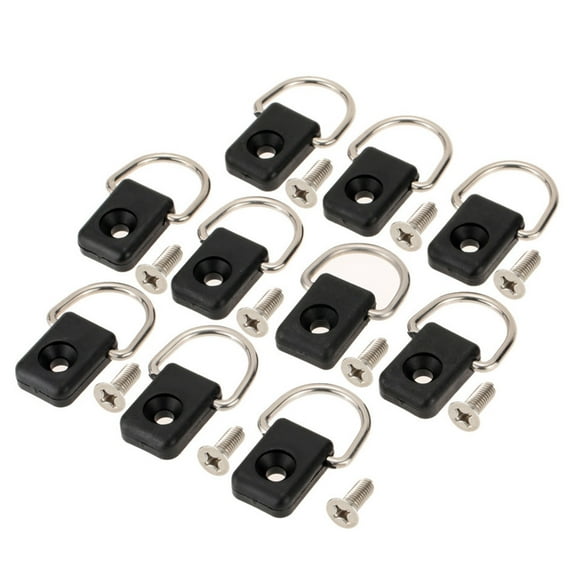 WINDLAND 10Pcs Kayak Rigging D Rings Kayak Safety Tie Down Loop Deck Fitting Tool with Screws Safety Kayak D Rings Outfitting