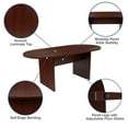 thumbnail image 5 of Pemberly Row 5 Piece Wooden Oval Conference Table Set in Mahogany and Black, 5 of 9