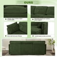 thumbnail image 2 of ACMEASE 84” Chenille 3 Seats Sofa W/Movable Ottoman, Modern Fabric L-Shaped Couch with Soft Backrest, Upholstered Sectional Sofa with Armrest Pillows for Living Room, Office, Green, 2 of 7