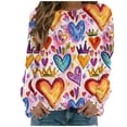thumbnail image 4 of FDGIU ‌Women's Love Heart Sweatshirt, Valentine's Day Graphic Tee Long Sleeve Casual Top for Party & Gift Exchange, 4 of 5