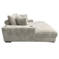 thumbnail image 4 of Benjara Ziv Oversized Cuddler Chaise, Plush Ribbed Beige Polyester Upholstery, 4 of 6