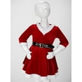 thumbnail image 3 of Miutii Kids Girls Mrs Santa Claus Long Sleeve Hooded Velvet Dress Christmas Party Dance Fancy Dress Up Red 16, 3 of 8
