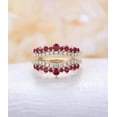 thumbnail image 3 of 14K Yellow Gold Plated 3Ct Round Cut Simulated Red Ruby Women's Wedding Enhancer Wrap Ring, 3 of 3