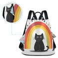 thumbnail image 5 of FORMRS Women's Travel Backpack Purse Anti-Theft Hidden Pockets Casual Shoulder Bag, Black Cat Rainbow, 5 of 7