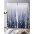 thumbnail image 3 of Blue Floral Sheer Curtains 96 Inch Length 2 Panels Set, Gradient Stripe Garden Plant Branch Texture Voile Window Treatment Semi Sheer Long Curtains Drapes for Bedroom/Living Room/Kitchen 52"x96"x2, 3 of 7