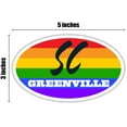 thumbnail image 3 of Greenville SC South Carolina Greenville County Rainbow Pride Flag 6 Stripes Pride Flag Euro Decal Bumper Sticker 3M Vinyl 3" x 5", 3 of 3