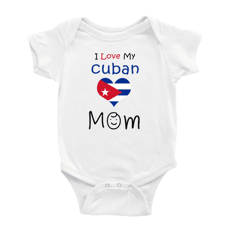 

I Love My Cuban Mom Cute Baby Clothes For Boy Girl (White 0-3 Months)