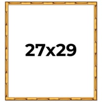 27x29 Frame Gold Bamboo Solid Wood Picture Frame | 1 Inch Moulding Width | Interior Frame Depth