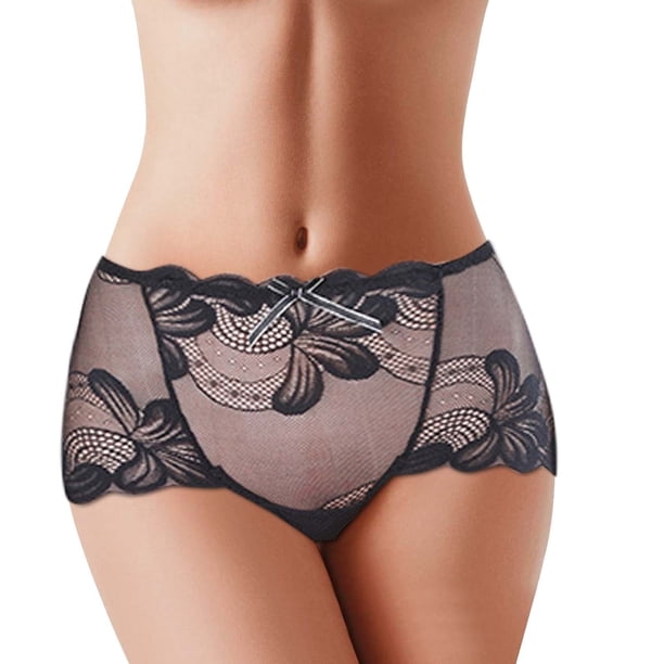 Gibobby Calzoncillos de encaje para mujer sexys Braguitas de bikini para mujer, cómodas, informales, ropa interior de encaje Hipster, sin costuras(Negro,M)