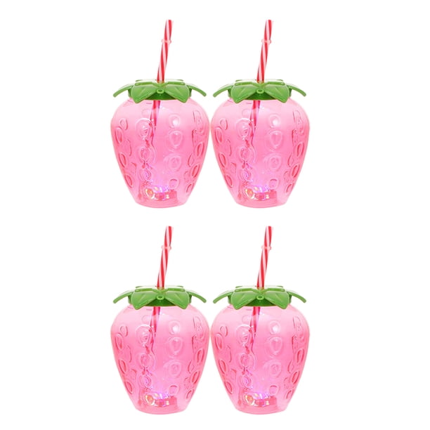 WORGEOUS 4 sets Botella de agua de fresa Botella bebida Party Party Cup Bottle Bottle