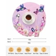 thumbnail image 6 of 13 Inch Round Placemats Set of 4, Pink Flower Non Slip Heat Insulation PP Table Mats, Spring Floral Butterfly Elegant Pastoral Birds Washable Place Mats for Kitchen Dining Party Table Decor, 6 of 7