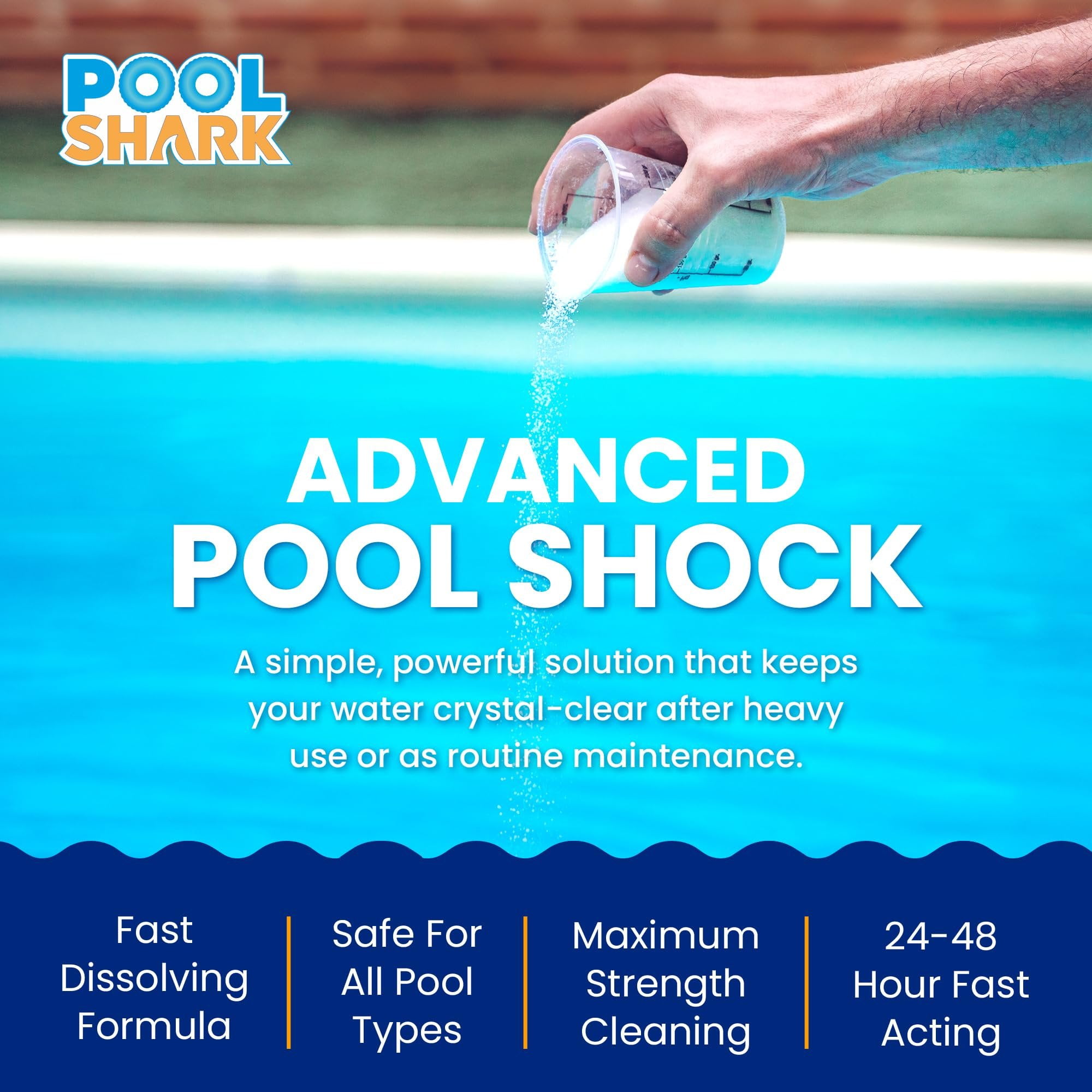 68% Calcium Hypochlorite Pool Shock for Swimming Pools - Chlorine Granules Swimming Pool Shock 25 lbs Bucket - Pool Chlorine for Inground and Above Ground Pool Treatment, Saltwater 25lbs