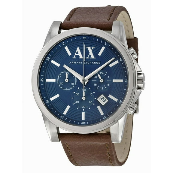 Leather Chronograph Mens Watch AX2501