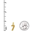 thumbnail image 4 of 10k Yellow Gold Unisex Textured Number 7 Charm Pendant for Men Women, 4 of 5
