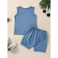 thumbnail image 2 of Toddler Baby Boy Summer Outfit Striped Tank Tops Sleeveless T Shirt and Solid Shorts Set Infant Casual Clothes, 2 of 7