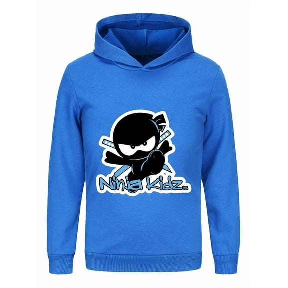 Boys Cartoon Ninja Kidz Hoodie – Kids Long Sleeve Pullover with Bold Graphic for Martial Arts Fans